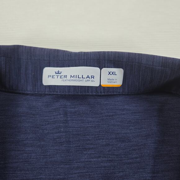 Peter Millar Featherweight UPF 50+ Scottsdale National Blue Polo Men's Size XXL - Picture 2 of 8